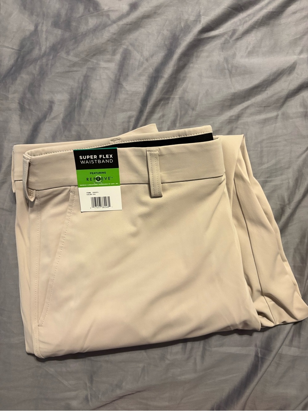 NWT Kenneth Cole Reaction Techni-Cole Modern Fit Performance Pant Tan 38x30